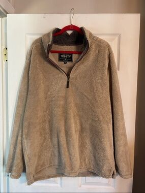 Trinity Men's Beige Sherpa Half-Zip Pullover SZ XL